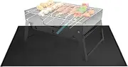 Rukjmqi Under Grill Mat,Oilproof BBQ Protector | Heat-Resistant Portable Non-Slip Mat for Safety Outdoor Gatherings Cooking Grilling Backyard Bonfires Patio Easy Cleanup