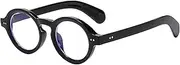 Teumire Round Black Glasses for Men Women Thick Circle Blue Light Glasses Hippie Costume Eyewear