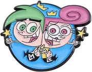 [Pinstant] The Fairly OddParents Wanda and Cosmo Cartoon Animated TV Show 1.25" Enamel Pin Badge, 1.2 Inches, Enamel, enamel