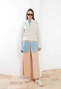 在飛比找ZALORA購物網優惠-Zippered Waist Straight A-Line