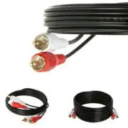 2 RCA Male to 2 RCA Male Cable Audio Stereo Aux DVD HDTV 3ft 6ft 10ft 12ft 25ft