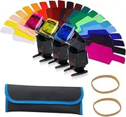 STCRERAG Flash Gels Filter,Light Gels Flash Gels,20pcs Colour Flash Gels Filter Colored Filters Photography with 2 Rubber Bands and Bag,for LED Video Light Camera Flash Light(15 * 6cm)