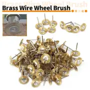 50Pcs Steel Wire Brass Brush Drill Polishing Cup Wheel Set F Dremel Rotary Tool