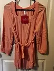 Isabel Maternity Peasant Style Ruffle Arm Blouse Peachy Color Spring SZ S.