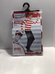 Where’s Waldo Adult Costume Size S/M Hat Glasses Shirt