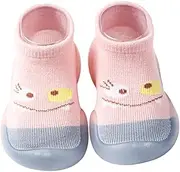 OATIPHO 1 Pair Children's Toddler Socks Baby Flats Shoes Baby Warm Sock First Step Shoes Pink Blue Toddler Slipper Socks Baby Sock Shoe Non- Slip Flooring Socks Crib Cotton Indoor