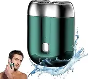 2025 Upgraded Waterproof Mini Electric Shaver for Men – Portable Cordless Travel Shaver with Deep Cleaning, Multi-Functional Trimmer & Gentle Grooming (Green)