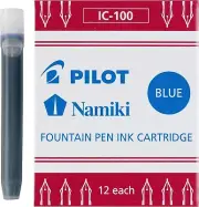 PILOT Namiki IC100 Fountain Pen Ink Cartridges, Blue, 12-Pack
