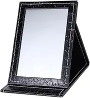 MERRYHAPY Vanity Mirror Make-Up Mirror Portable PU Leather Mirror Fill Light Glass for Travel