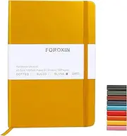 foroxin Blank Journal Notebook, (Yellow), 160 Pages, Medium 8.3x5.7 inches - 100 gsm Thick Paper, Hardcover