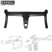 AIRWOLF T1100 Carbon Fiber Drop Bar Integrated Aerobars Road Bike Handlebar 28.6