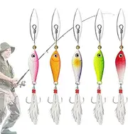 Fishing Spinner Baits | 5X Swim Baits Lures for Bass with Feather Tail | Metal Hooks Sequins, Advanced Tackle Accessories for Men Targeting Sunfish, Crappie, Bass, Trout