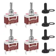 12 Volt Momentary Toggle Switch (On)-Off-(On) 3 Way Waterproof Toggle Switch 12V