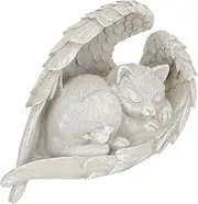 HOUDERCO Angel Cat Ornaments Pet Memorial Stone Ornament Cat Statue Bereavement