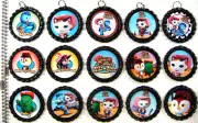 15 Sheriff Callie Flat Black Bottle Cap Necklaces Set 01