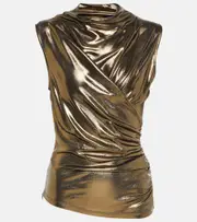 [Blumarine] Blumarine Draped metallic top AU 4 gold