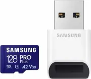 SAMSUNG PRO Plus microSD Memory Card + Reader, 128GB MicroSDXC, Up to 180 MB/s