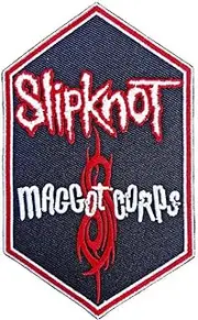 [Rock Off officially licensed products] Slipknot Patch Maggot Corps Band Logo Official Black woven iron on Accessory Size