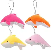 CALLARON 4pcs Dolphin Plush Pendant Adorable Stuffed Dolphin Charm for Backpack Decoration Party Favors Unique Soft Material