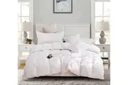 Tufted Boho Wave Jacquard Super King Size Bed Quilt/Doona/Duvet Cover Set - White