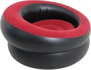 Portable Air Sofa Inflatable Lounger Chair for Outdoor Use, Red Black, as described