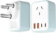 South Africa Travel Adapter,AU to South Africa Plug Adapter, Type M Travel Power Plug for Bhutan,Kuwait,Malaysia,Namibia,Nepal,Pakistan,Singapore, Sri Lanka More