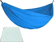 Camping Hammocks for Adults - Travel Hammock for Double Single Person,Picnic Blanket Included Comfortable Resting Bed, Quick Setup Hangable Equipment for Hiking, Backyard, Beach