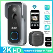 Wireless WiFi Video Doorbell Camera with Chime 2K Smart Video Doorbell Camera