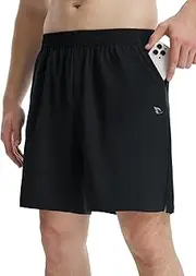 [baleaf] Men's 7" Workout Shorts Quick Dry Running Athletic Gym Linerless Shorts with Zipper Pockets Lightweight Sports