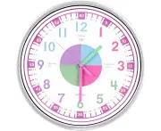 OWLCONIC Telling Time Teaching Clock for Kids Wall Clock - Analog Clock for Kids Bedrooms Playroom Homeschool Decor, School Classroom Learning Clock, Educa