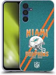 Head Case Designs Officially Licensed NFL Football Stripes Miami Dolphins Logo Art Gel Case [Military Grade Protection] Compatible with Samsung Galaxy A15
