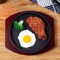 在飛比找樂天市場購物網優惠-烤盤 商用加厚鐵板燒盤牛排烤肉盤小型家用不黏鑄鐵烤盤戶外燒烤