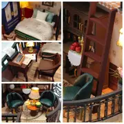 Catzon DIY Dollhouse Miniature Kit with Dust Proof Cover Mini Wooden Toys for Adult Gift