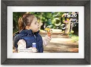 Frameo Electronic Digital Photo Frame with 32GB Memory, 10.1 Inch WiFi Smart Digital Picture Frame with HD IPS Touch Screen, Auto-Rotate, Send Pictures from Anywhere via Frameo APP (Wood Effect)