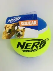 Nerf Dog Dog Toy Tennis Ball Squeak Yellow & Blue 6 in NEW!!!