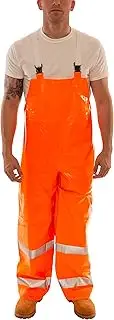 [TINGLEY] COMFORT-BRITE O53129.5X .35mm Flame Resistant Hi-Visibility Snap Fly Front Overall with Reflective Tape, Size 5X, Fluorescent Orange/Red, Safety Orange, 5X-Large