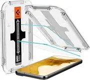 SPIGEN EZ Fit Glas.tR Slim Screen Protector Designed for Samsung Galaxy S22 (2022) Auto Alignment Kit Premium Tempered Glass [2-Pack] - Clear