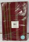 Shimmering Plaid Holiday Fabric Tablecloth 60" x 84” Oval Red