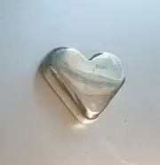Whopping 54 Gram Unique Handmade Melted 925 Sterling Scrap Silver Heart Ingot