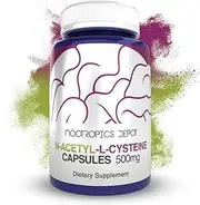 Nootropics Depot N-Acetyl L-Cysteine Capsules | 500mg | NAC | 60 Count | Supports Healthy Liver Function | Cellular Health | Glutathione Levels | Healthy Oxidation Levels |