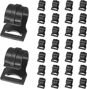 TIXIPEM 0.67IN Tent Pole Clips [30PCS] - C-Shaped Clamp Use for Camping & Awning Tent & Canopies Poles - [POM Plastic] Tent Pole Attachment Clips Webbing Strap Clamp