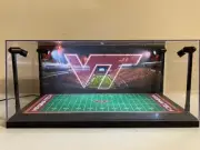 Virginia Tech Hokies Custom 2 Mini Helmet display case w/ LED lights