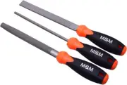Takagi M&M wood file 15 cm 3-piece set Flat, semi-circle, round
