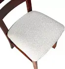 Seat Covers for Dining Room Chair Seat Slipcovers Kitchen Chair Covers (White, 4