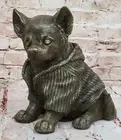 Bronze Sculpture Chihuahua Dog Pet Animal Art Deco Figurine by Milo Figure Gift