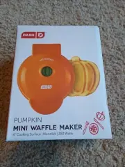 Dash Pumpkin Mini Waffle Maker NIB