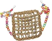 FONDOTIN Interesting Woven Bird Nest Swing for Parrots Climbing and Chewing Activity Natural Grass Design for Bird Cages and Outdoor Garden Use