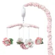 The Peanutshell Baby/Infant Musical Nursery Crib/Cot Mobile Pink Floral 0y+