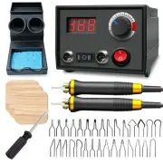 FIRElood Pyrography Wood Burning Kit Professional Wood Burner Tool Dual Pen 30 T