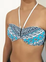 Rip Curl Womens 6 GYPSY ROAD UNDERWIRE BANDEAU D Cup Bikini Top - GSIOJ1 Blue